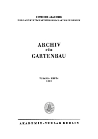 Omslagafbeelding: Archiv für Gartenbau. Band 6, Heft 6 1st edition 9783112654439