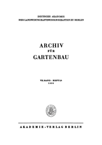 Cover image: Archiv für Gartenbau. Band 7, Heft 5/6 1st edition 9783112654538