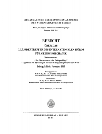 Cover image: Bericht über das 7. Ländertreffen des Internationalen Büros für Gebirgsmechanik 1st edition 9783112654637