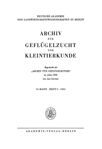 Imagen de portada: Archiv für Geflügelzucht und Kleintierkunde. Band 10, Heft 2 1st edition 9783112654958