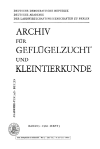 Cover image: Archiv für Geflügelzucht und Kleintierkunde. Band 15, Heft 3 1st edition 9783112655191