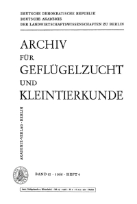 Imagen de portada: Archiv für Geflügelzucht und Kleintierkunde. Band 15, Heft 4 1st edition 9783112655214