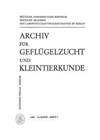 Cover image: Archiv für Geflügelzucht und Kleintierkunde. Band 14, Heft 5 1st edition 9783112655351