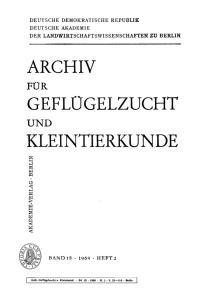 Titelbild: Archiv für Geflügelzucht und Kleintierkunde. Band 18, Heft 2 1st edition 9783112655412