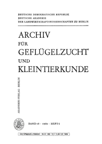 Cover image: Archiv für Geflügelzucht und Kleintierkunde. Band 18, Heft 6 1st edition 9783112655498