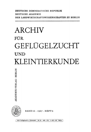 Cover image: Archiv für Geflügelzucht und Kleintierkunde. Band 16, Heft 6 1st edition 9783112655610