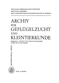 Cover image: Archiv für Geflügelzucht und Kleintierkunde. Band 13, Heft 1 1st edition 9783112655634