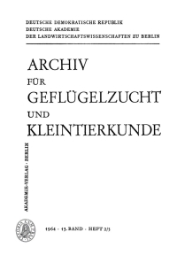 Titelbild: Archiv für Geflügelzucht und Kleintierkunde. Band 13, Heft 2/3 1st edition 9783112655658