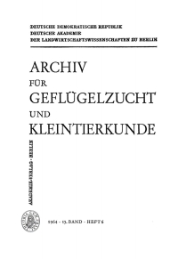 表紙画像: Archiv für Geflügelzucht und Kleintierkunde. Band 13, Heft 6 1st edition 9783112655696