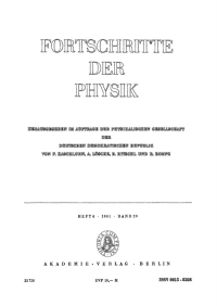 صورة الغلاف: Fortschritte der Physik / Progress of Physics. Band 29, Heft 6 1st edition 9783112655931