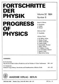 صورة الغلاف: Fortschritte der Physik / Progress of Physics. Volume 32, Number 8 1st edition 9783112656198