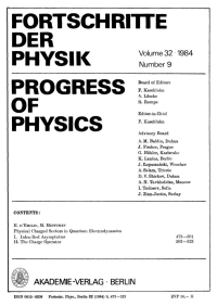 Cover image: Fortschritte der Physik / Progress of Physics. Volume 32, Number 9 1st edition 9783112656211