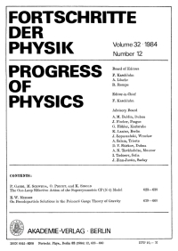 صورة الغلاف: Fortschritte der Physik / Progress of Physics. Volume 32, Number 12 1st edition 9783112656273