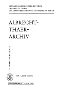 Cover image: Albrecht-Thaer-Archiv. Band 11, Heft 5 1st edition 9783112657171