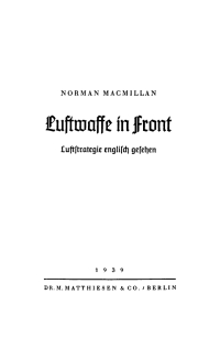 Cover image: Luftwaffe in Front 1st edition 9783112659113