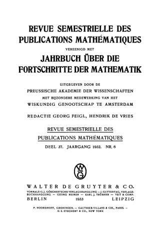 Cover image: Jaargang 32 1st edition 9783112659311