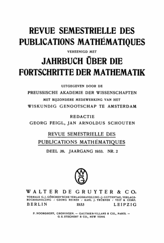 Imagen de portada: Jaargang 33 1st edition 9783112659335