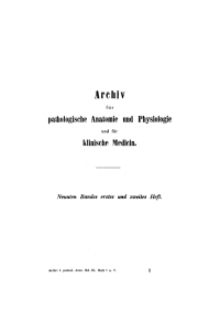 Cover image: Rudolf Virchow: Archiv für pathologische Anatomie und Physiologie und für klinische Medicin. Band 9 1st edition 9783112659595