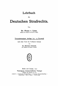 Cover image: Lehrbuch des Deutschen Strafrechts 24th edition 9783112659830