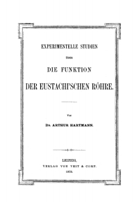 Cover image: Experimentelle Studien über die Funktion der Eustachi’schen Röhre 1st edition 9783112660058