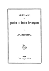 صورة الغلاف: Galens’s Lehre von gesunden und kranken Nervensysteme 1st edition 9783112660331