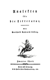 Immagine di copertina: Gotthold Ephraim Lessing: Analekten für die Litteratur. Teil 2 1st edition 9783112660751