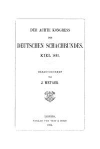 Imagen de portada: Der Achte Kongress des Deutschen Schachbundes. Kiel 1893 1st edition 9783112660850