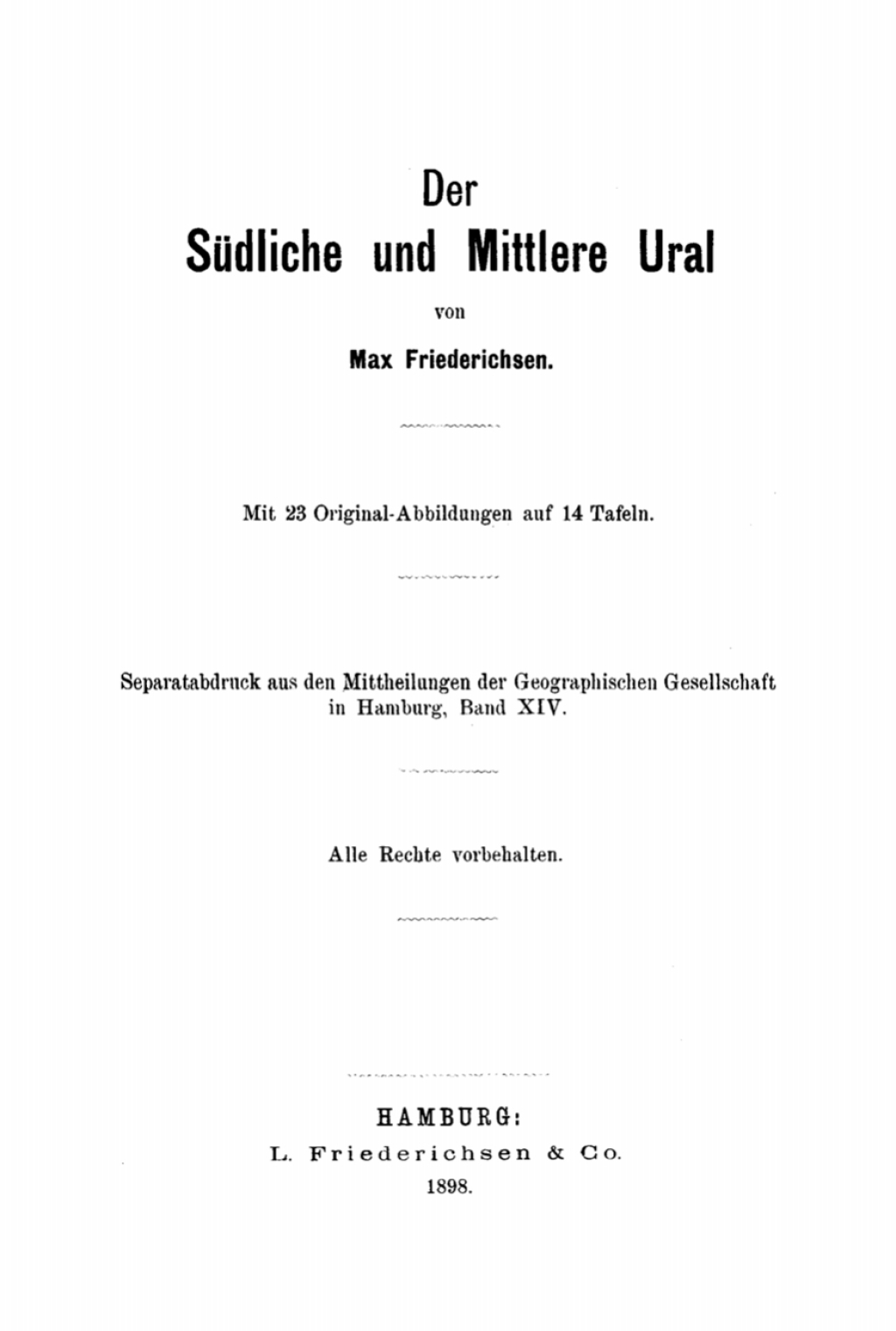 Der Südliche und Mittlere Ural 1st Edition
