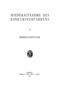 Cover image: Wiederaufnahme des Konkursverfahrens 1st edition 9783112661116