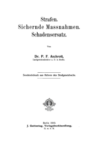 Imagen de portada: Strafen. Sichernde Massnahmen. Schadensersatz 1st edition 9783112661239