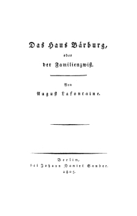 Cover image: Das Haus Bärburg oder der Familienzwist 1st edition 9783112661932