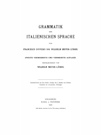 Cover image: Grammatik der italienischen Sprache 2nd edition 9783112662496