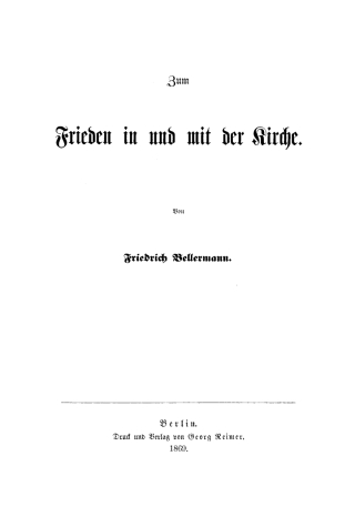 Imagen de portada: Zum Frieden in und mit der Kirche 1st edition 9783112662595