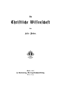 Cover image: Die christliche Wissenschaft 1st edition 9783112662670