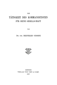 Imagen de portada: Die Tätigkeit des Kommanditisten für seine Gesellschaft 1st edition 9783112662717