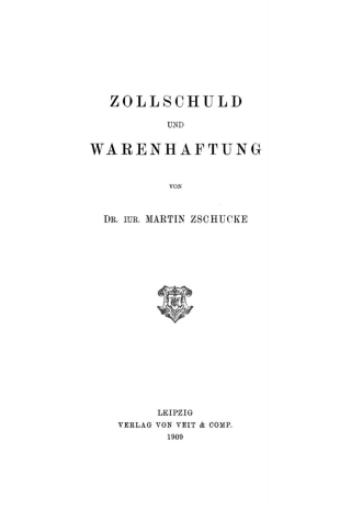 Imagen de portada: Zollschuld und Warenhaftung 1st edition 9783112662991