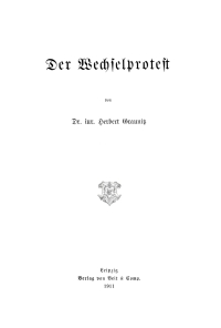 Cover image: Der Wechselprotest 1st edition 9783112663059