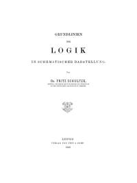 Cover image: Grundlinien der Logik in schematischer Darstellung 1st edition 9783112663417