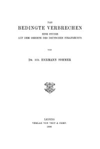 Cover image: Das bedingte Verbrechen 1st edition 9783112663516