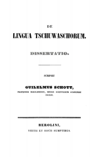 Imagen de portada: De lingua Tschuwaschorum 1st edition 9783112663554