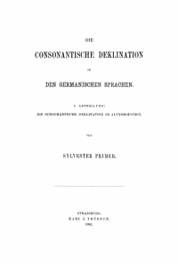 Cover image: Die consonantische Deklination in den germanischen Sprachen 1st edition 9783112663592