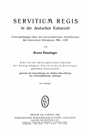 Imagen de portada: Servitium Regis in der Deutschen Kaiserzeit 1st edition 9783112663615