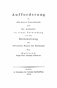 表紙画像: Aufforderung an der alle Aerzte Teutschlands und des Auslandes zu einer Verbindung für die Beibehaltung der officinellen Namen der Heilmittel 1st edition 9783112663790