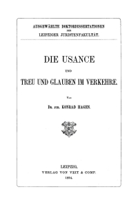 Immagine di copertina: Die Usance und Treu und Glauben im Verkehre 1st edition 9783112663837