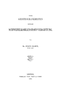 Omslagafbeelding: Über Geisteskrankheiten infolge Schwefelkohlenstoff-Vergiftung 1st edition 9783112663851