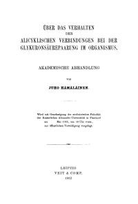 صورة الغلاف: Über das Verhalten der alicyklischen Verbindungen bei der Glykuronsäurepaarung im Organismus 1st edition 9783112663875