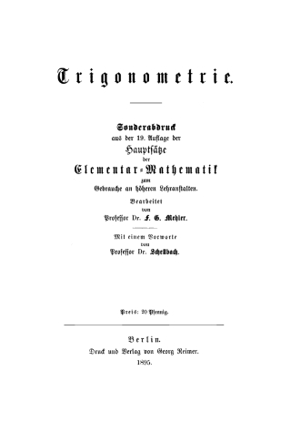 Cover image: Trigonometrie 1st edition 9783112664094