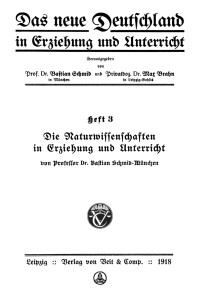 Cover image: Die Naturwissenschaften in Erziehung und Unterricht 1st edition 9783112664131