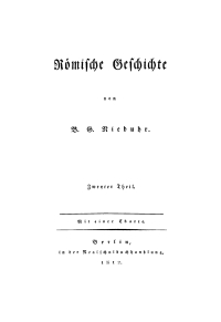 Cover image: B. G. Niebuhr: Römische Geschichte. Teil 2 1st edition 9783112664254