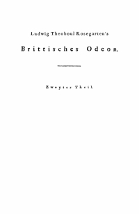 Cover image: Ludwig Gotthard Kosegarten: Denkwürdigkeiten aus dem Leben und den Schriften der neuesten Brittischen Dichter. Band 2 1st edition 9783112664636